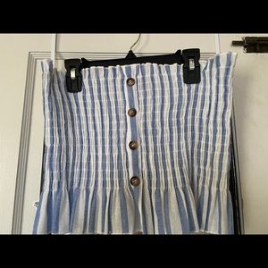 strapless stripped shirt